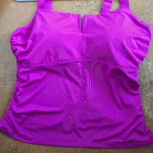 Athleta tankini square neck v electric fuchsia